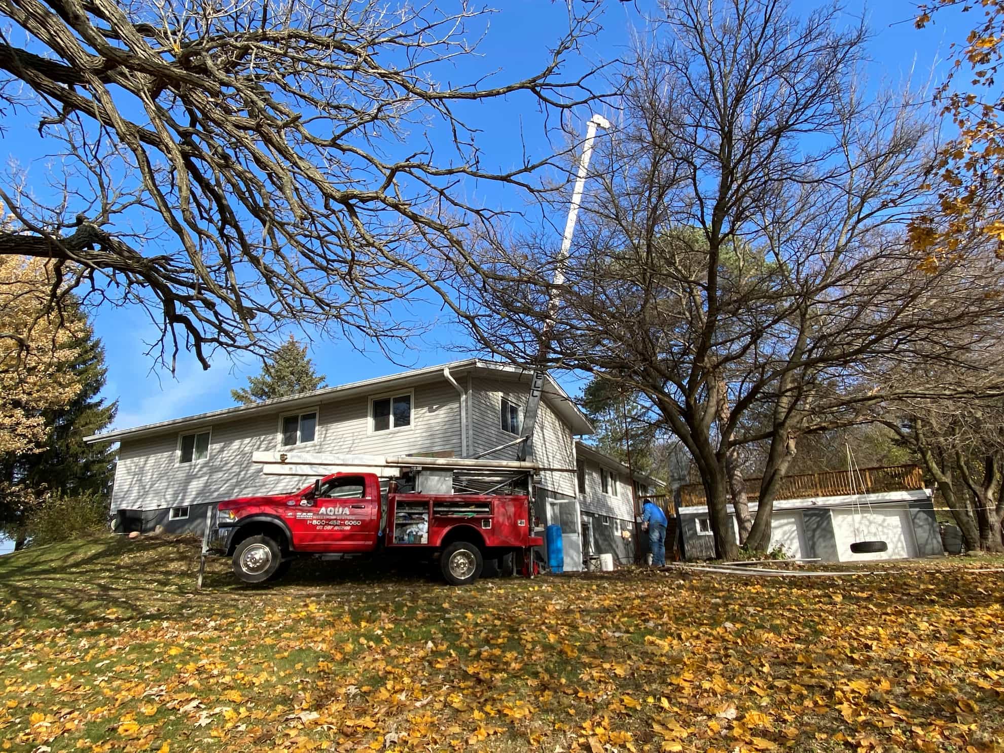 Aqua Well and Pump equipment working on a Wisconsin water system
